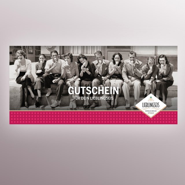 Edler Geschenkgutsch, Wertgutschein, Eismanufaktur Lieblingseis Biberach und Ulm, Wert individuell
